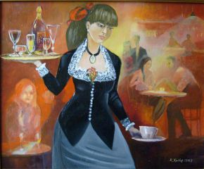 kelnerka z baru w Folies- Bergeres